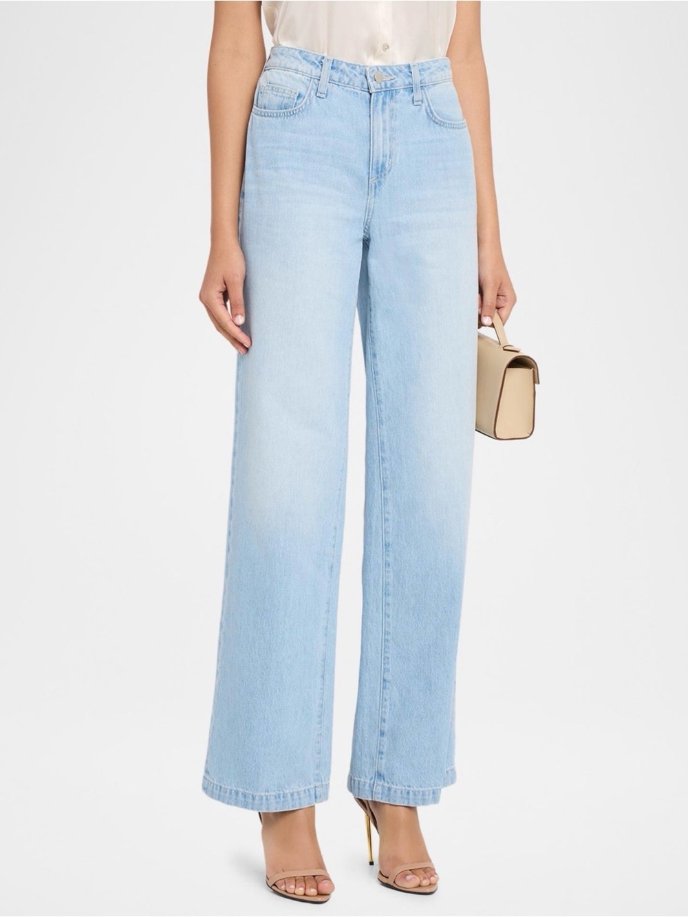 L'AGENCE  Clayton Light Blue Wide-Leg High-Rise Jeans 26